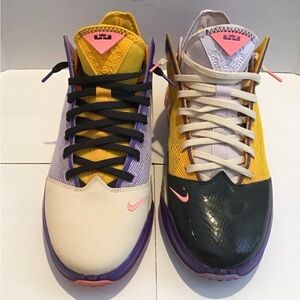 Pristine Nike LeBron 19 Low 'Mismatch' DO9828-500 Basketball Court Shoes